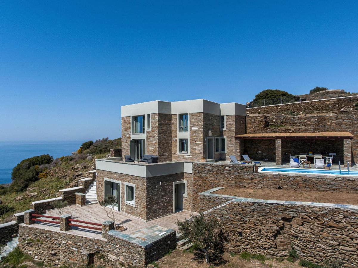 Acron Andros - Luxury Villa With Private Pool Korthio ภายนอก รูปภาพ
