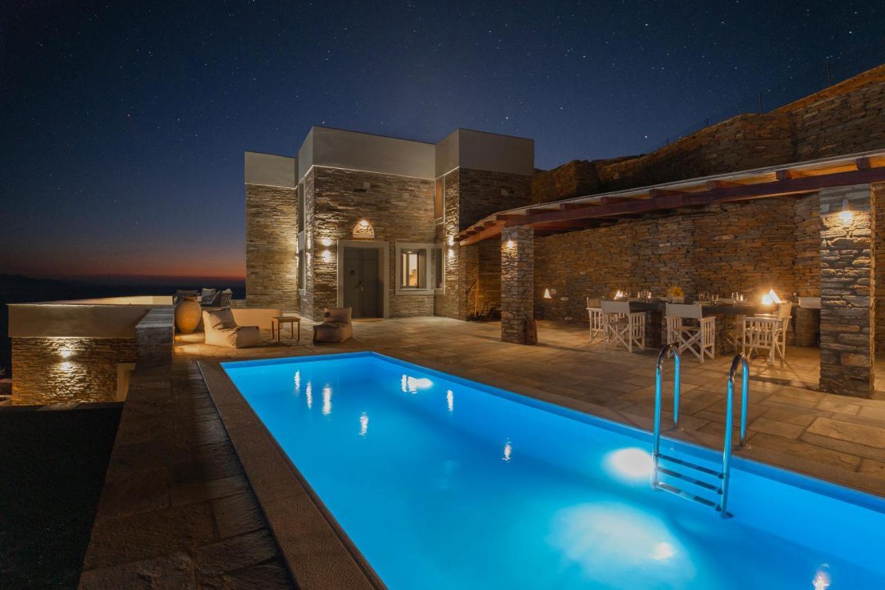 Acron Andros - Luxury Villa With Private Pool Korthio ภายนอก รูปภาพ